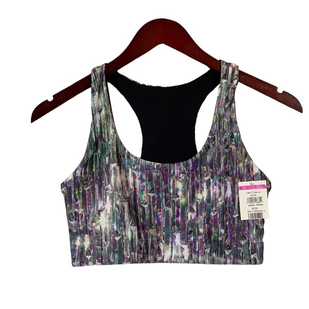 Terez Hi-Shine Racerback Yoga Running Athletic Colorful Stain Glass Pattern - Sm